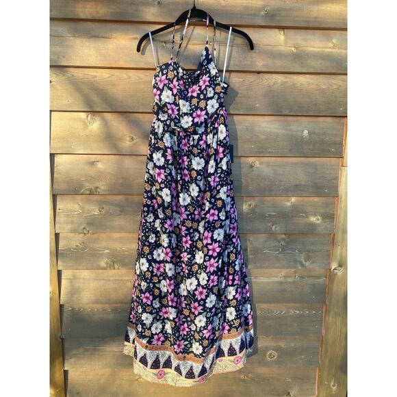 Lulus bohemian bliss black floral asymmetrical backless maxi dress - Picture 4 of 10